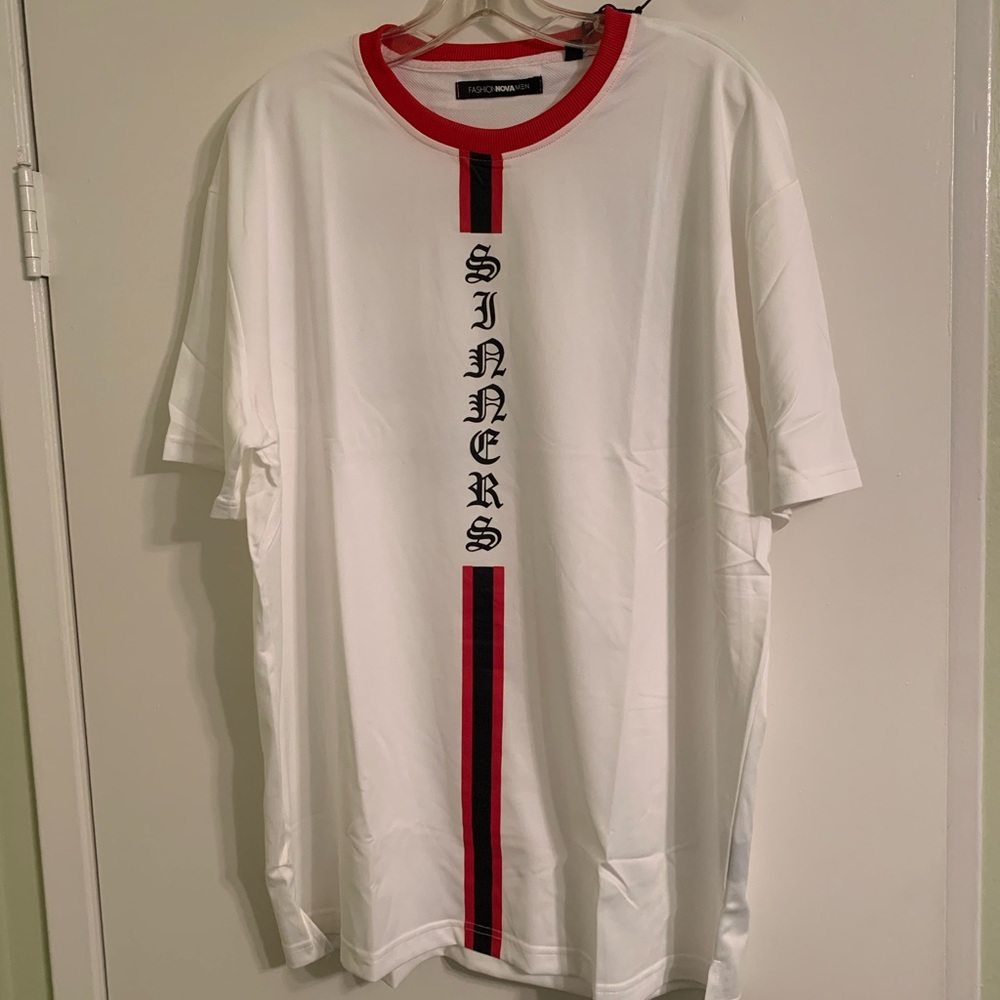 Fashion Nova Mens Sinners Tour short sleeve shirt
